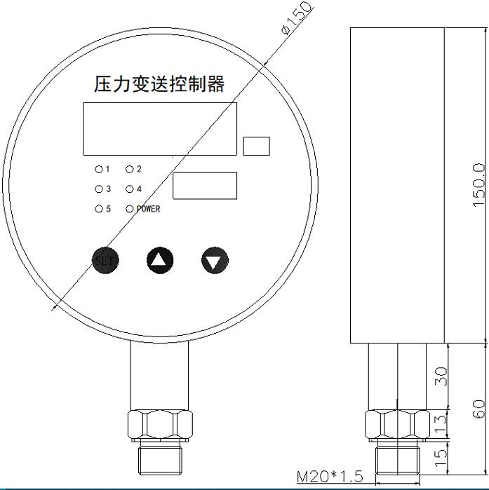 HDK150数字91免费入口APP控制器尺寸图