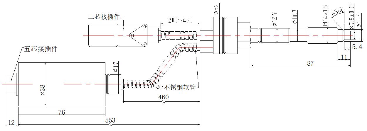 PT131高温熔体91免费入口APP传感器尺寸图